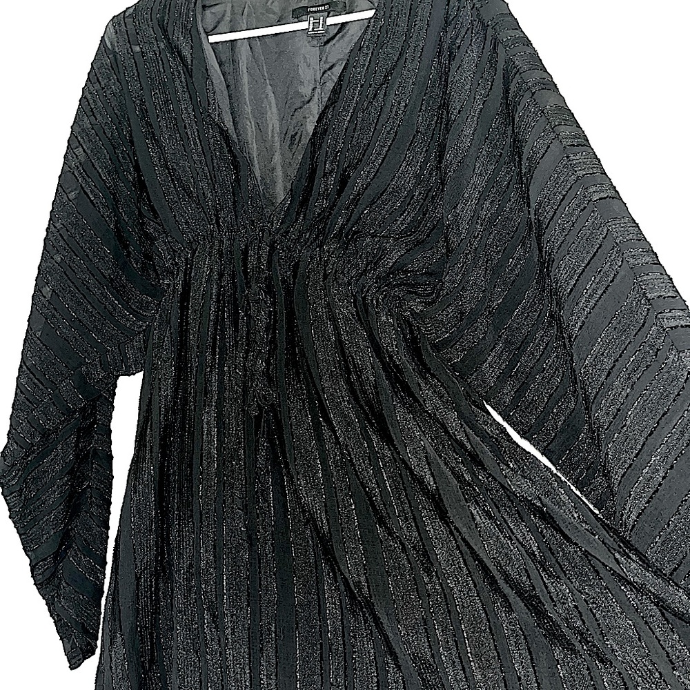 Never worn outside | black Forever 21 baby doll dress long sleeves